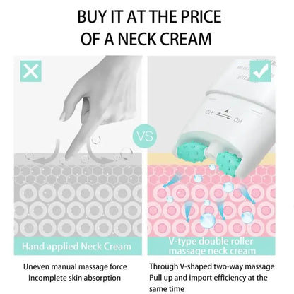 Neck Wrinkle Cream with Massage Roller Applicator